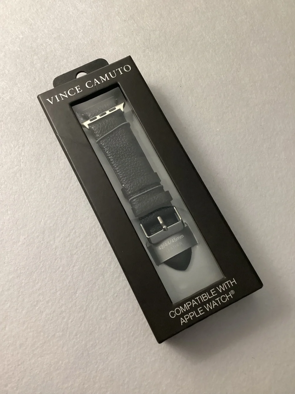 Vince Camuto Men's Apple Watch Band Black Leather #42/44/45